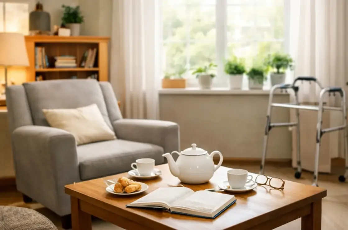 Helles, wohnliches Zimmer – Pflege in gewohnter Umgebung